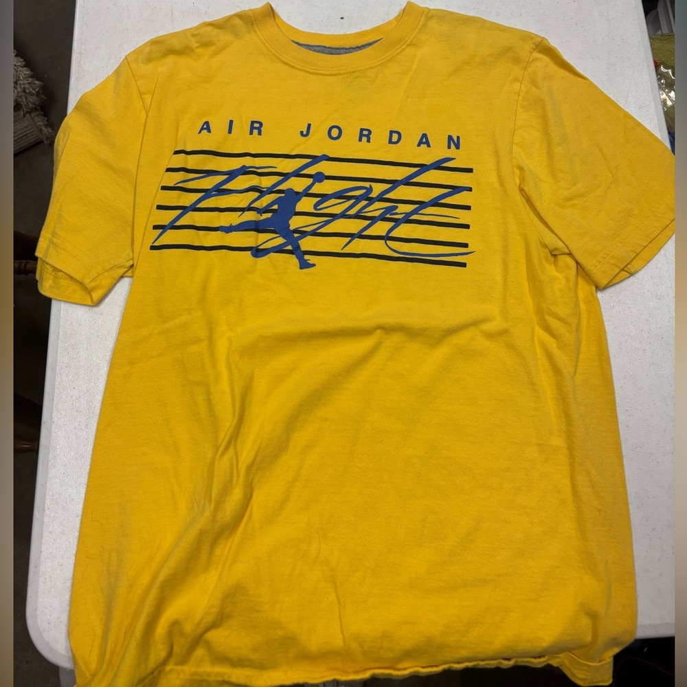 Jordan Bright Yellow Tee with Blue Accents